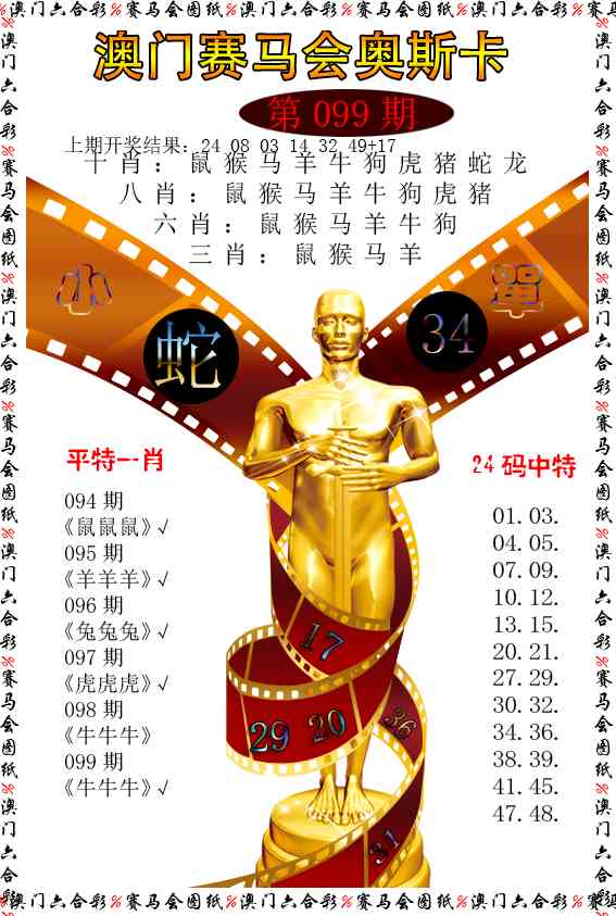 099期新奥斯卡[图]